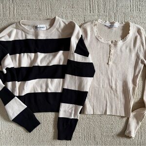 No Boundaries black and cream sweater & Celebrity Pink Cream Sweater
